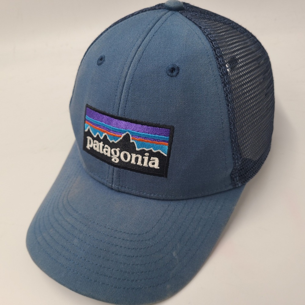 Patagonia Hat Snapback Trucker Mesh Blue P-6 Logo Outdoors Hiking‎ Casual Men